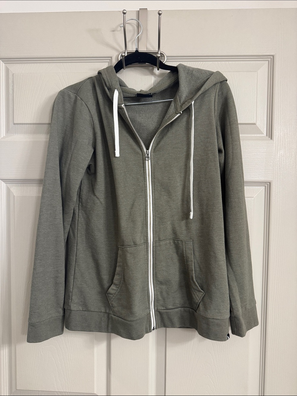 Eddie Bauer Olive Zip-Up Hooded Bomber Jacket